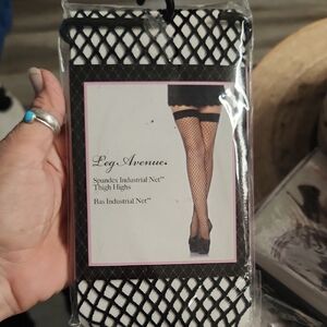 Leg Avenue Black Fishnet Thigh Highs